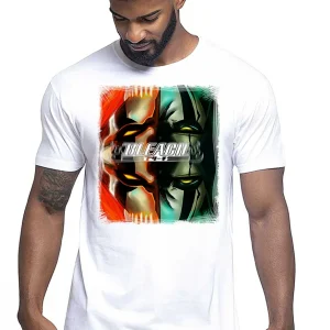 Bleach Doble face Manga Anime Fumetti 6011-4 T-shirt Urban Men Uomo 100% Cotone Pettinato JK