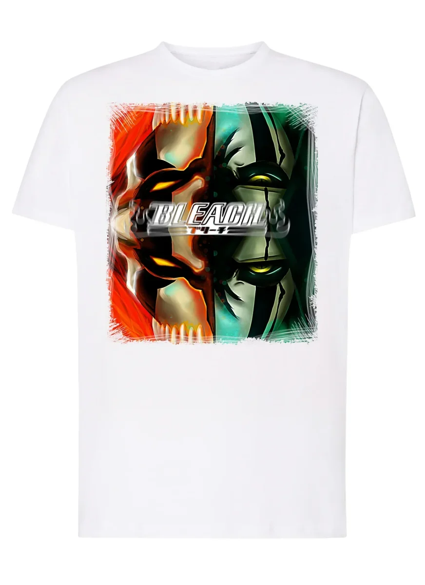 Bleach Doble face Manga Anime Fumetti 6011-4 T-shirt Urban Men Uomo 100% Cotone Pettinato JK - immagine 5
