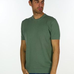 GIROCOLLO A MANICA CORTA CON LAVORAZIONE WAFER