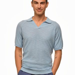 POLO MEZZA MANICA COLLO SKIPPER CON CUCITURE SU MANICA