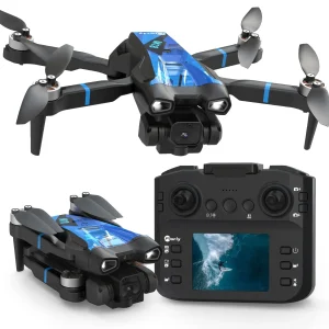 M18LCD Mini Drone con Fotocamera 4K Drone Con Telecomando LCD 3D Flip Design Pieghevole Telecomando Ricaricabile 3 Velocità Quadricottero RC per Principianti