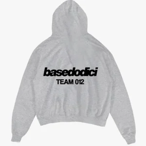 Basedodici Hoodie ''team012'' Logo Ash Grey