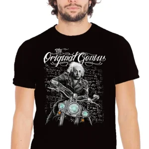 T-Shirt Albert Einstein Genius Tattoo - Cotone Fiammato Uomo