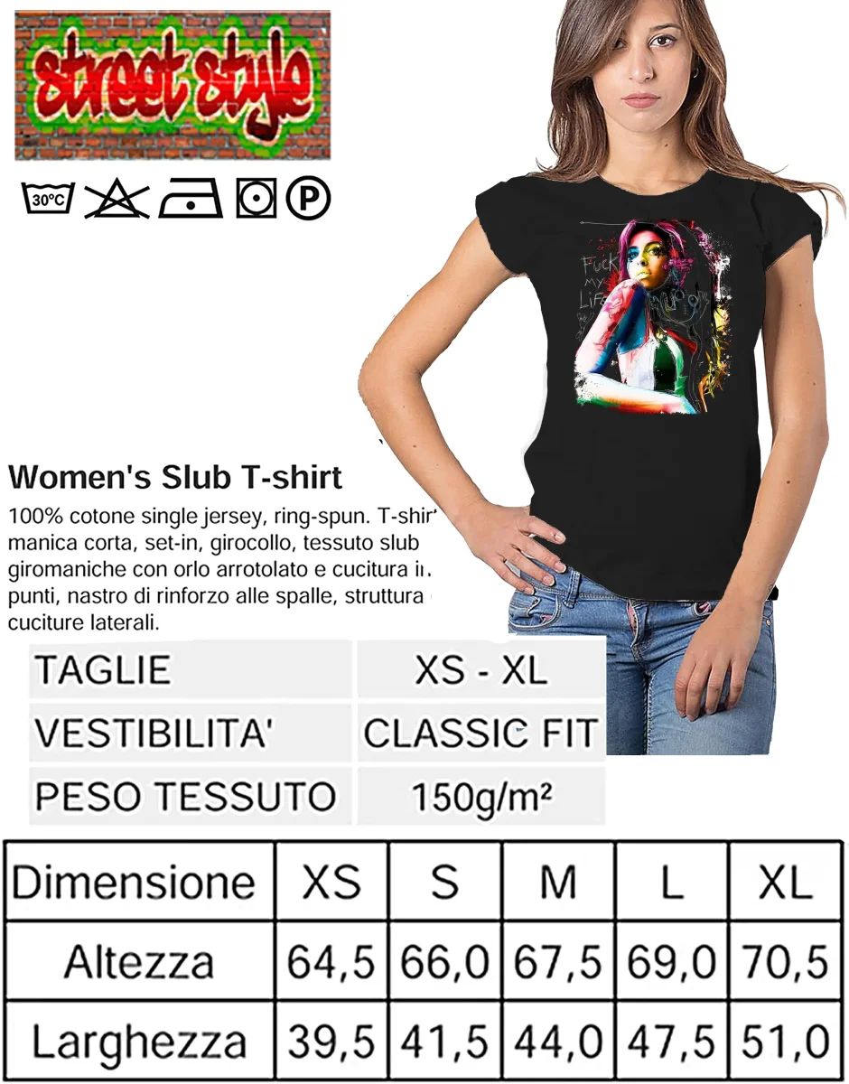 T-shirt Amy Winehouse Donna Bio - The Legend Made in Italy - immagine 4