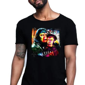 Apocalyps Pianeta delle Scimmie Color Stilizzato Film 18-20-33 T-shirt Urban Slub Men Uomo 100% Cotone Fiammato JK