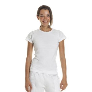 T-shirt donna bianca manica corta cotone