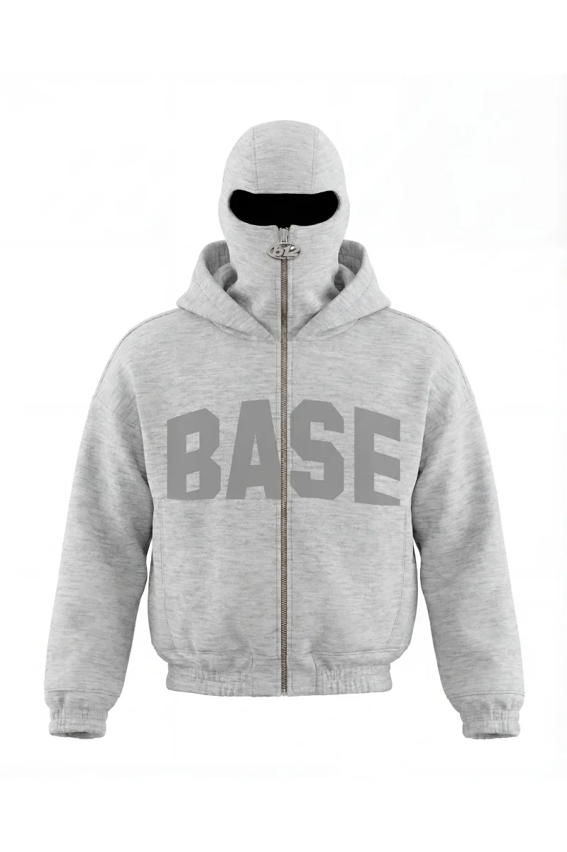 Basedodic Balaclava Hoodie Grey Full Zip - immagine 3