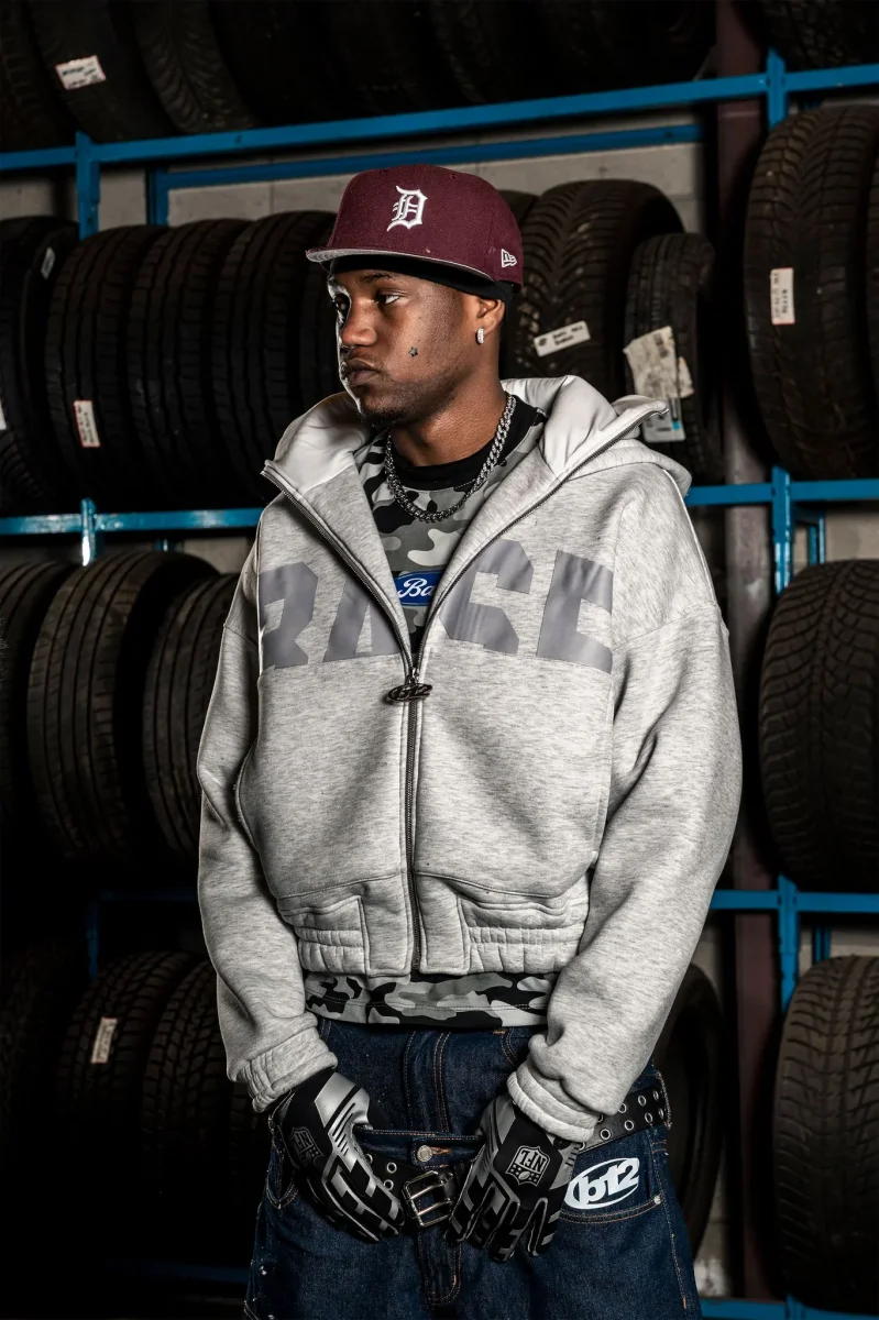 Basedodic Balaclava Hoodie Grey Full Zip - immagine 5