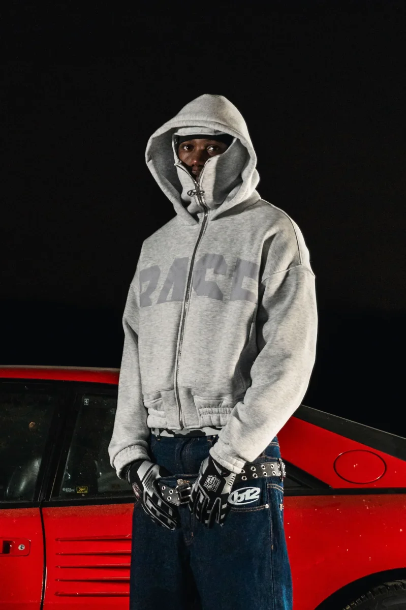 Basedodic Balaclava Hoodie Grey Full Zip - immagine 6