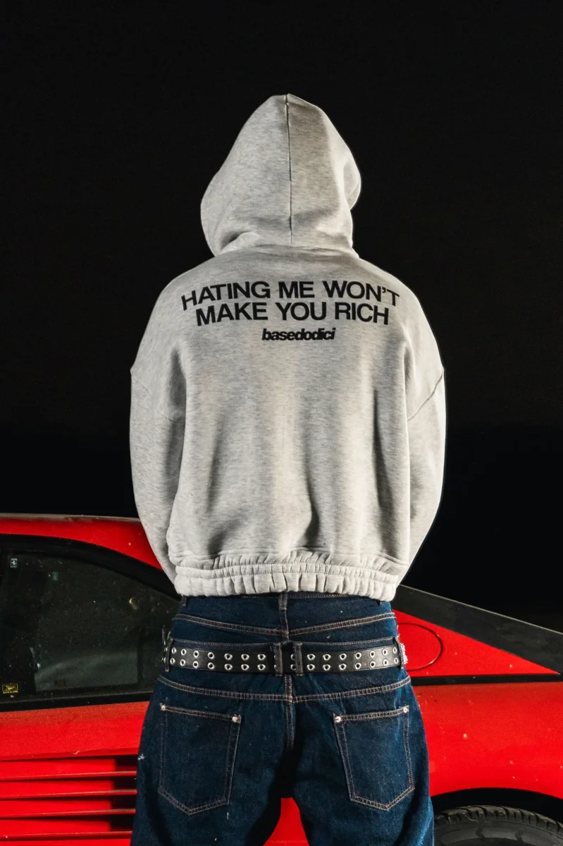 Basedodic Balaclava Hoodie Grey Full Zip - immagine 7