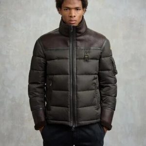 BLAUER GIUBBETTO NYLON E MONTONE ECO ORGAN