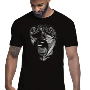 Bandana Chicano Skull Motor Tattoo 9050-17 T-shirt Urban Men Uomo 100% Cotone Pettinato JK