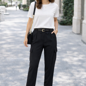 Pantalone nero con la tasche e tasconi Gabi 5