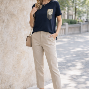 Maglia in viscosa  con strass