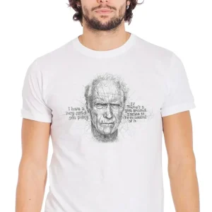 T-shirt Clint Eastwood Stilizzata - Urban Slub Uomo