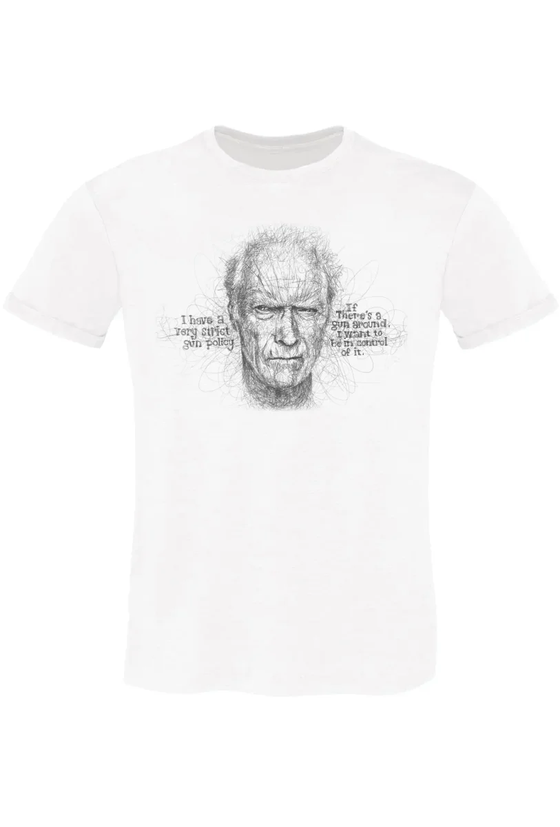 T-shirt Clint Eastwood Stilizzata - Urban Slub Uomo - immagine 3