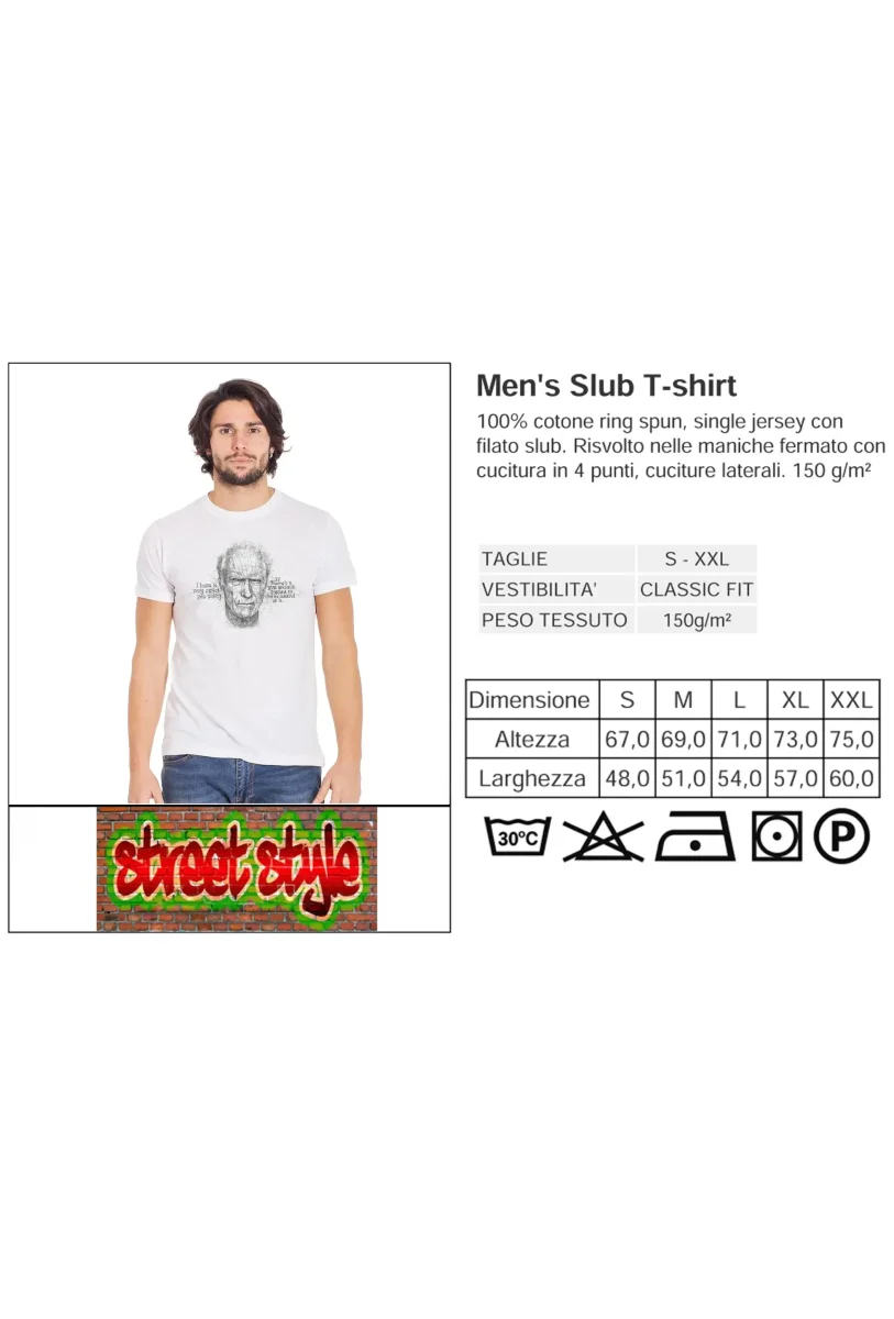 T-shirt Clint Eastwood Stilizzata - Urban Slub Uomo - immagine 4