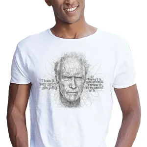 Clint Eastwood Stilizzato Soggetto attore Cinema 18-26 T-shirt Urban Slub Men Uomo 100% Cotone Fiammato JK