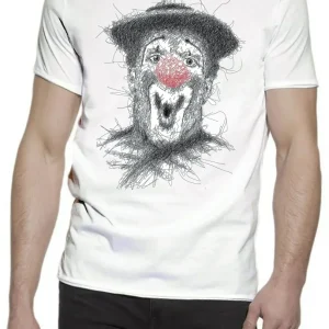 Clown Naso rosso Stilizzato Color 18-65 T-shirt Urban Slub Men Uomo 100% Cotone Fiammato JK