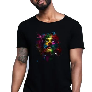 Cristo Color Stilizzato 18-20-4 T-shirt Urban Slub Men Uomo 100% Cotone Fiammato JK