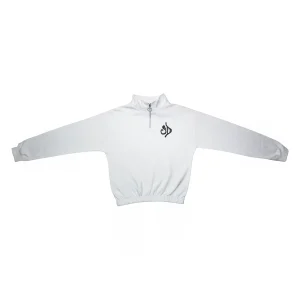 Street Dealer Womans Half Zip Crewneck White