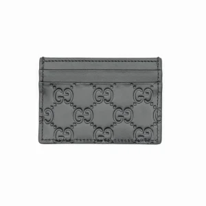 Gucci Portacarte GG con finiture in pelle e motivo all-over Black