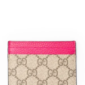 Gucci Portacarte GG con finiture in pelle e motivo all-over Pink