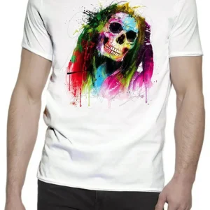 Dead or Alive Color Artistico Stilizzato 18-20-63 T-shirt Urban Slub Men Uomo 100% Cotone Fiammato JK
