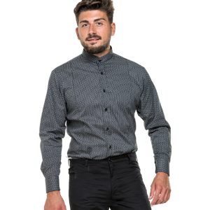 Camicia uomo collo coreano fantasia
