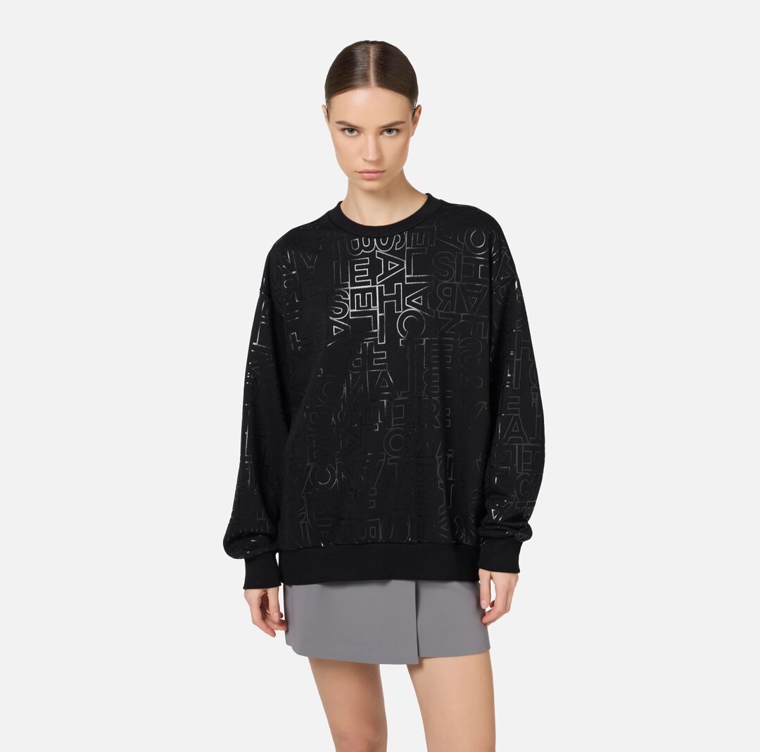 ELISABETTA FRANCHI Felpa in cotone lettering - immagine 2