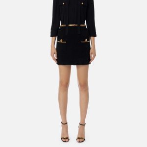 ELISABETTA FRANCHI Minigonna in tweed con catena