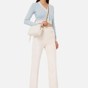 ELISABETTA FRANCHI Pantalone in doppio crepe stretch dalla vestibilità a palazzo