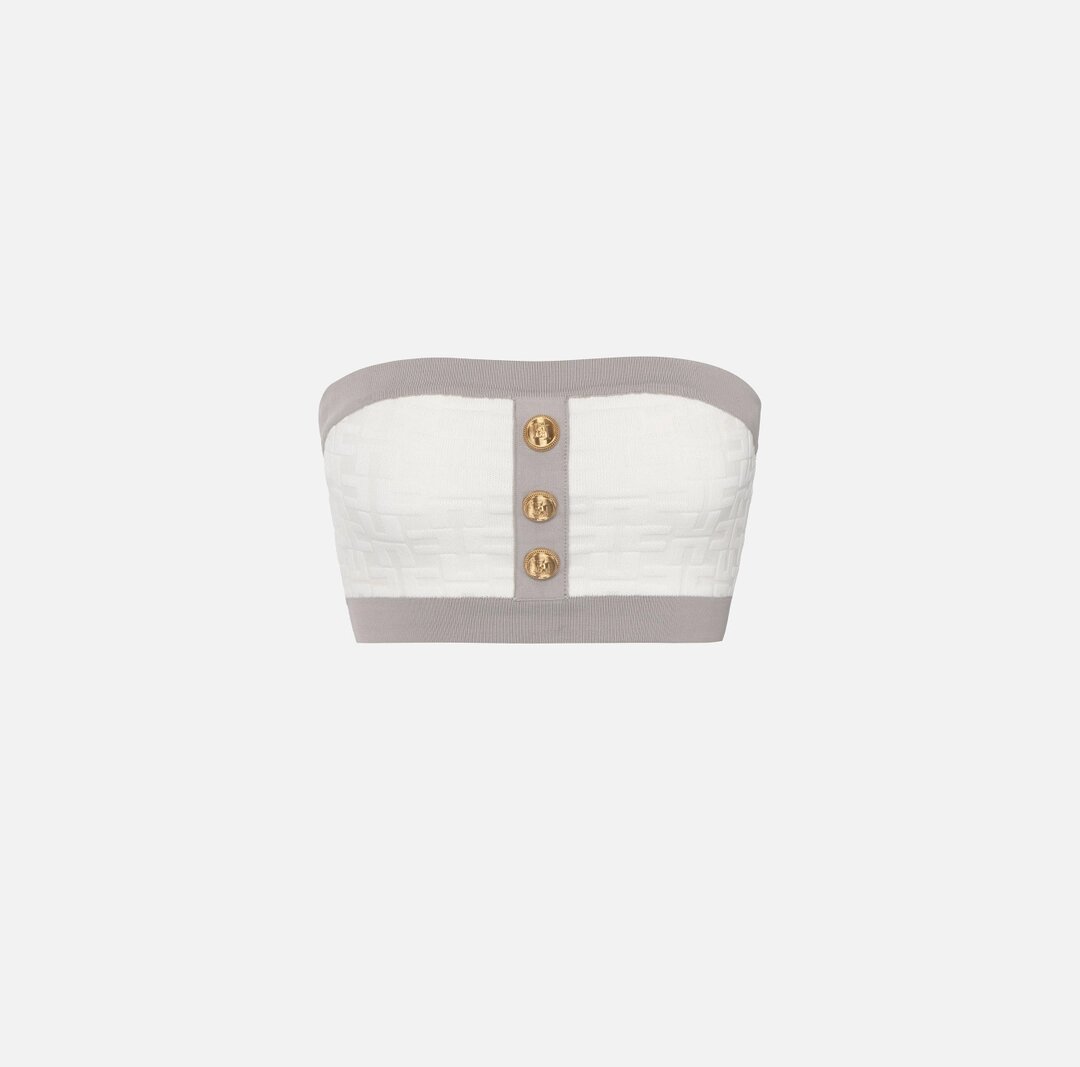 ELISABETA FRANCHI Top a fascia in viscosa embossed - immagine 3