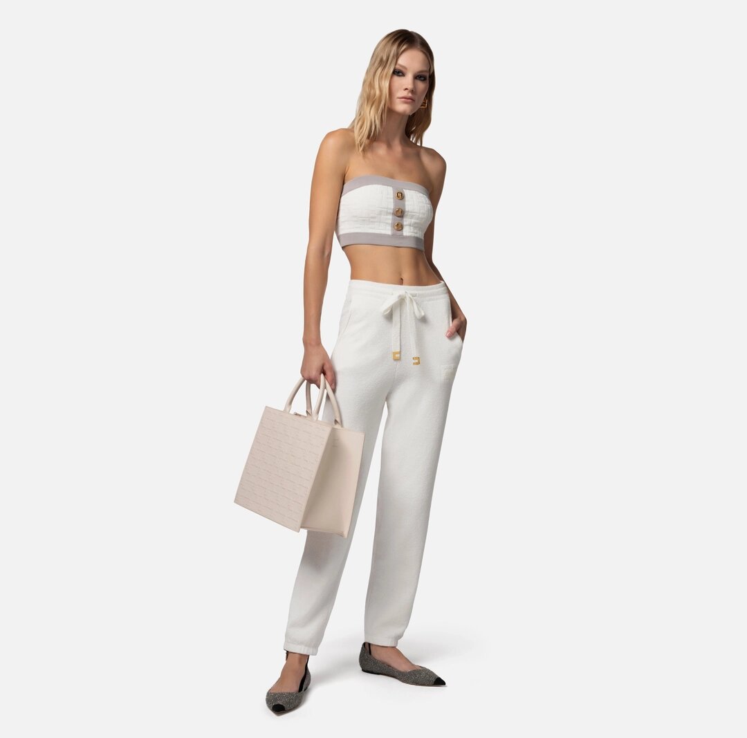 ELISABETA FRANCHI Top a fascia in viscosa embossed - immagine 2