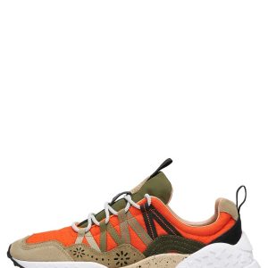 FLOWER MOUNTAIN WASHI MAN – Sneakers in suede e tessuto tecnico – Marrone-Rosso