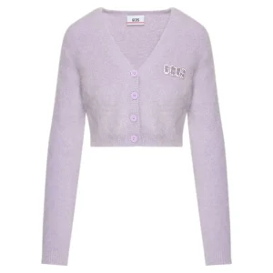 GCDS Woman Mohair Cardigan Lilac
