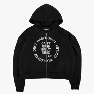 Basedodici Hoodie Zip Can't Rush Black