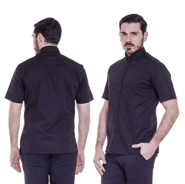 Camicia uomo collo coreano manica corta - immagine 3