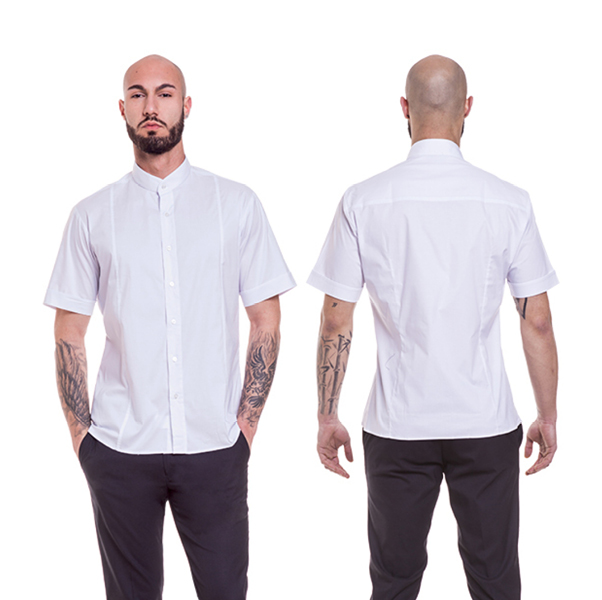 Camicia uomo collo coreano manica corta - immagine 4