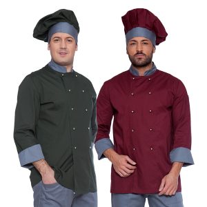 Giacca Unisex cuoco elasticizzata bicolore