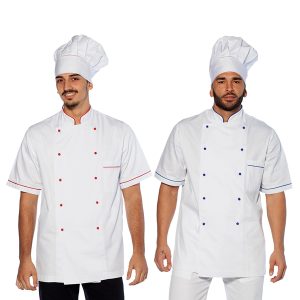 Giacca cuoco Unisex manica corta con bottoni