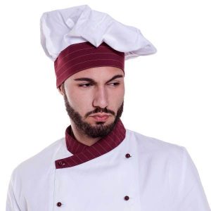 Cappello cuoco unisex gessato