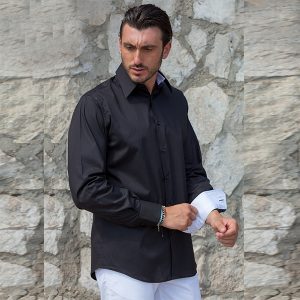 Camicia elasticizzata manica lunga con polsini