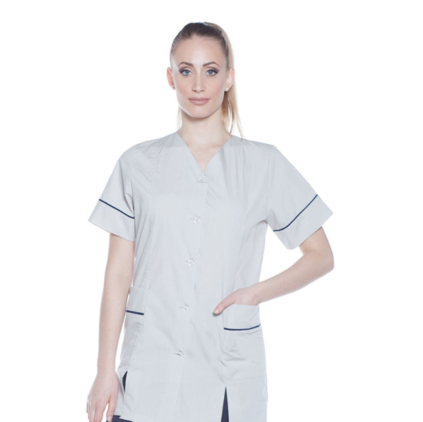 Camice donna corto blu e grigio - immagine 4