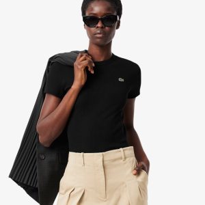 LACOSTE T-shirt in cotone a costine