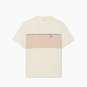 LACOSTE T-SHIRTS COLOR BLOCK BEIGE TH0896-3RR