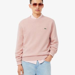 LACOSTE Maglione a girocollo in lana cardata