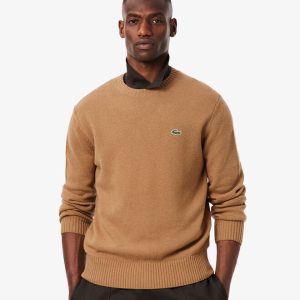 LACOSTE Maglione a girocollo in lana cardata