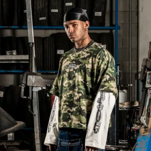 Basedodici Longsleeve Camo Green Double Layer