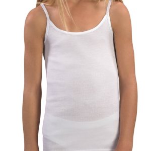 CANOTTA SPALLA STRETTA BAMBINA BORDO RASO COSTINA 1/1 100% PURO COTONE